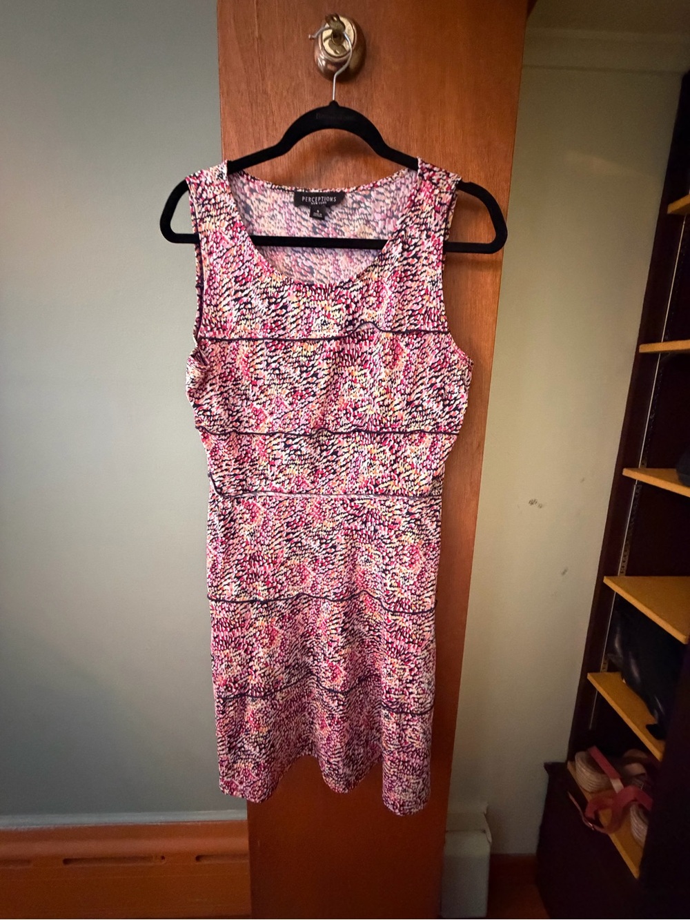 Perceptions Pink Multi-Pattern Sleeveless Dress